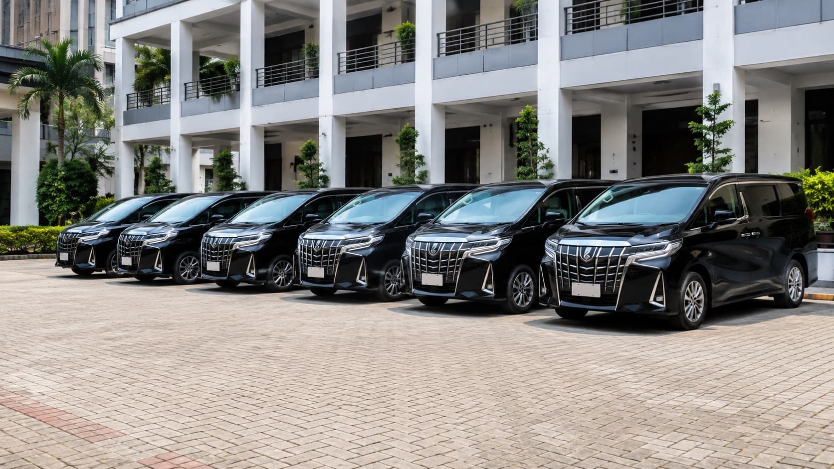 Coordinated fleet of vans used for corporate staff transport